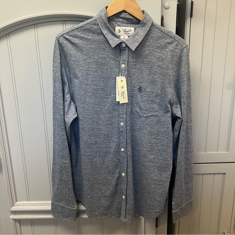 Original Penguin Men's Casual Gray Button Down Shirt